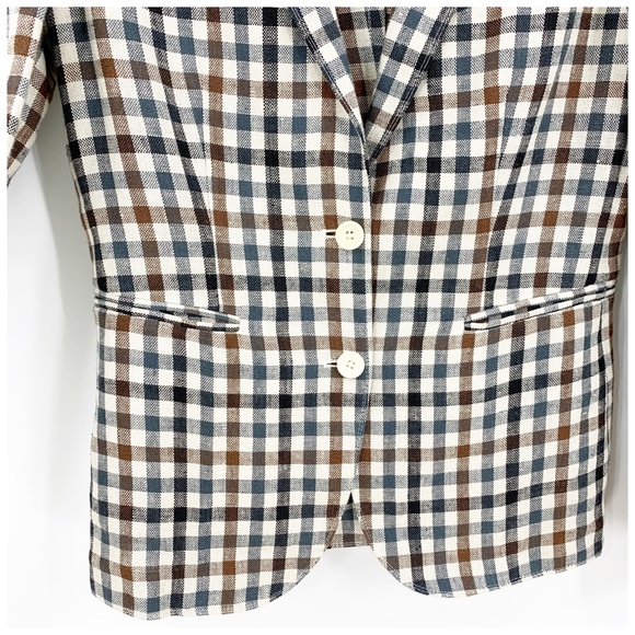 Mario Matteo Linen Check Blazer Sz M - Picture 6 of 15